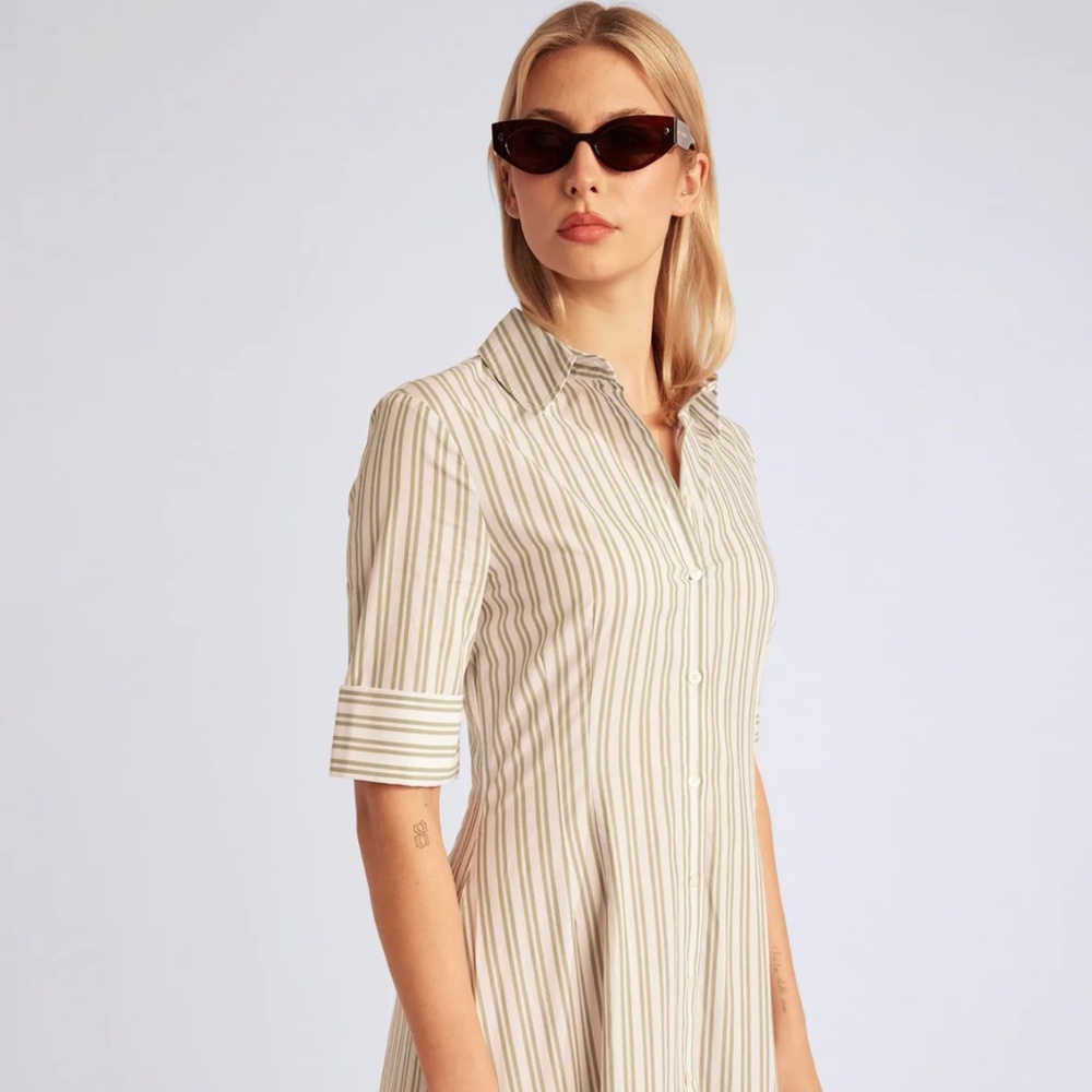 STAUD Joan Maxi Dress, Moss Stripe